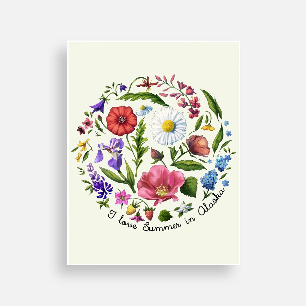 I Love Summer in Alaska Postcard