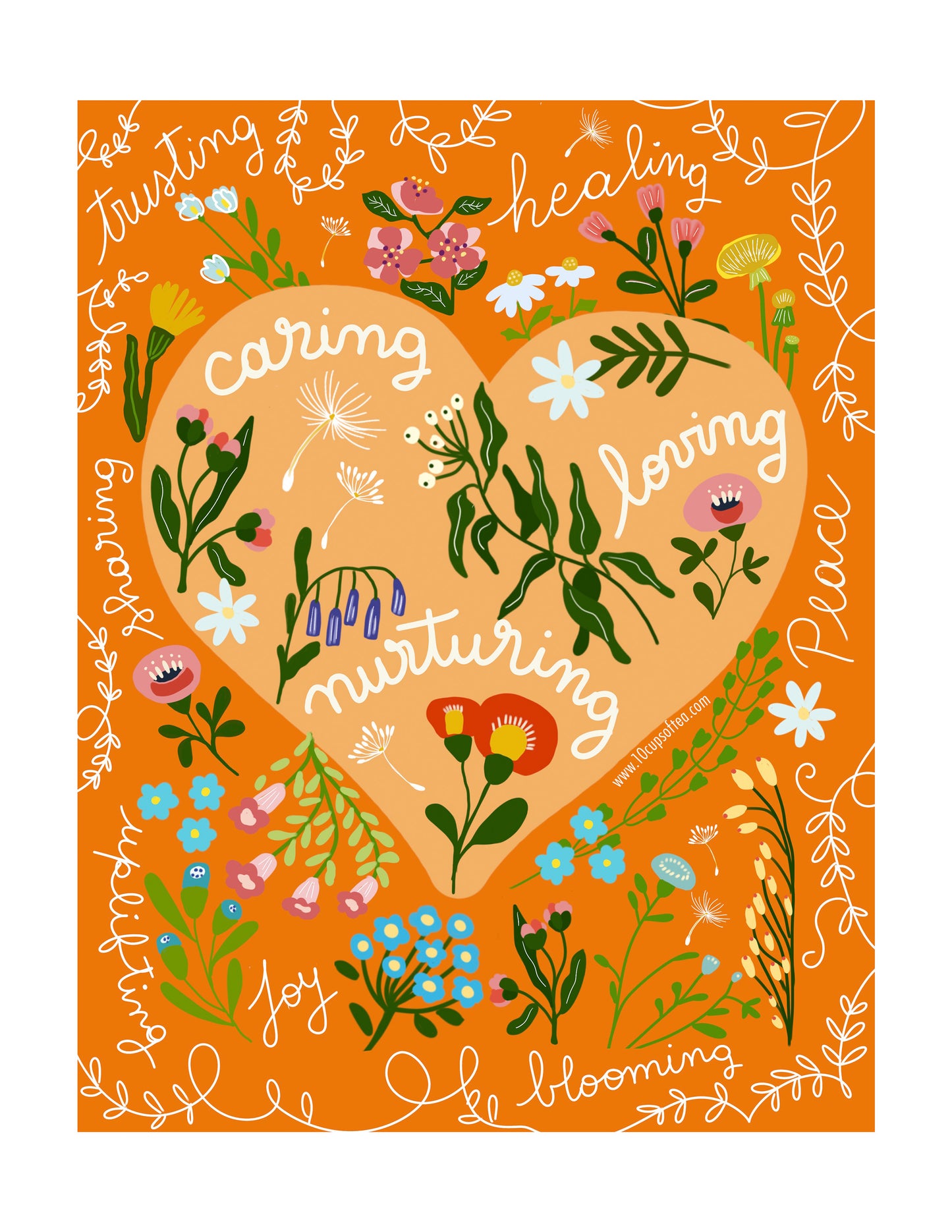 Orange Healing Hearts