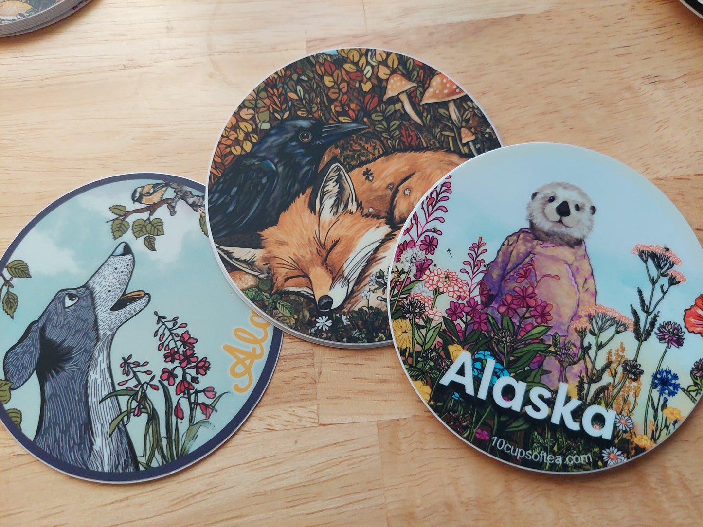 Fox and raven Sticker