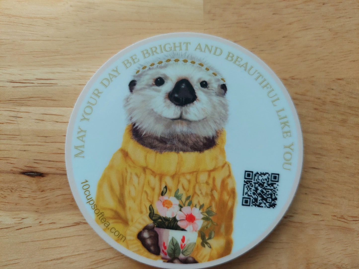 Otter Yellow Sweater sticker