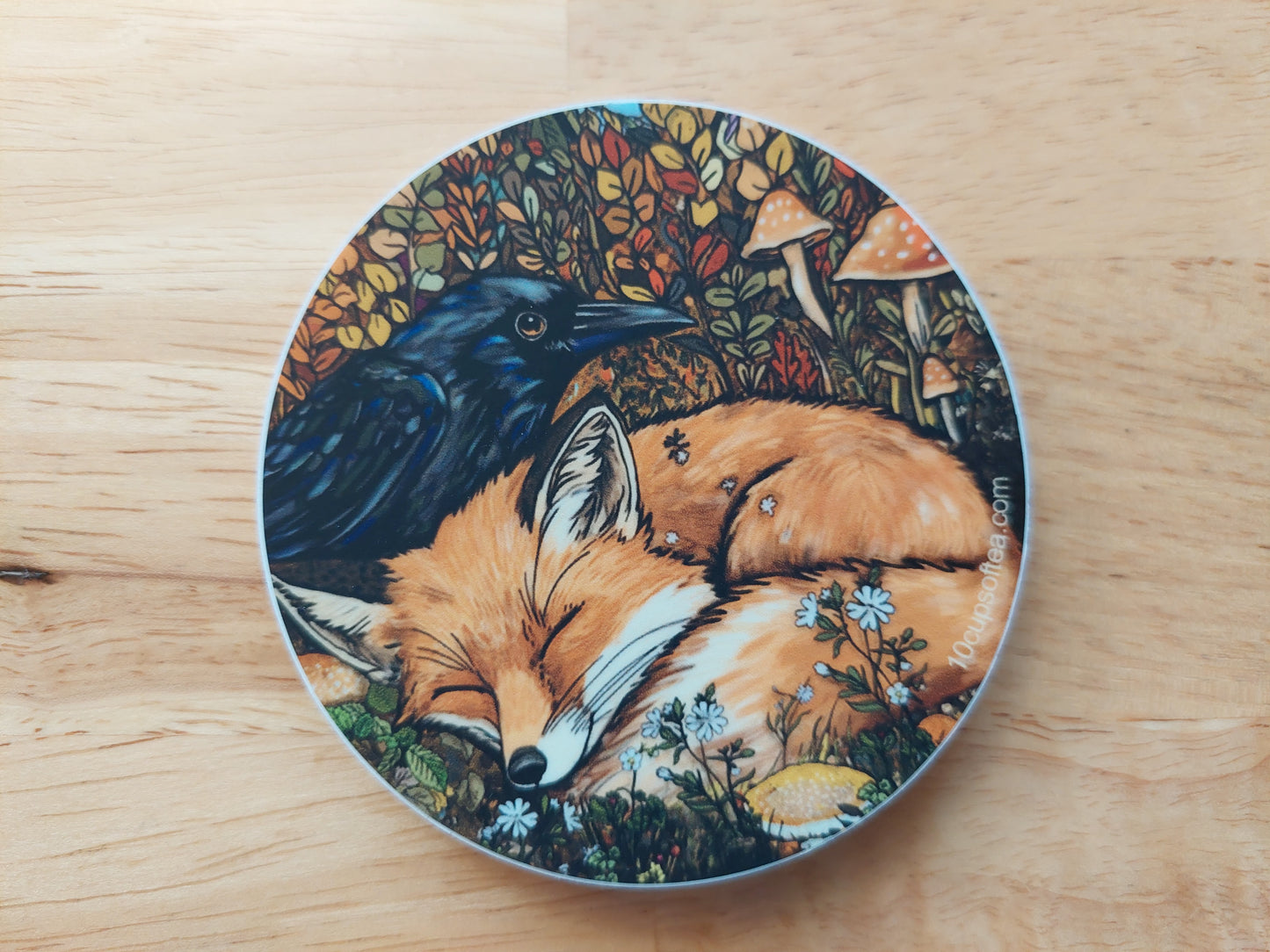 Fox and raven Sticker