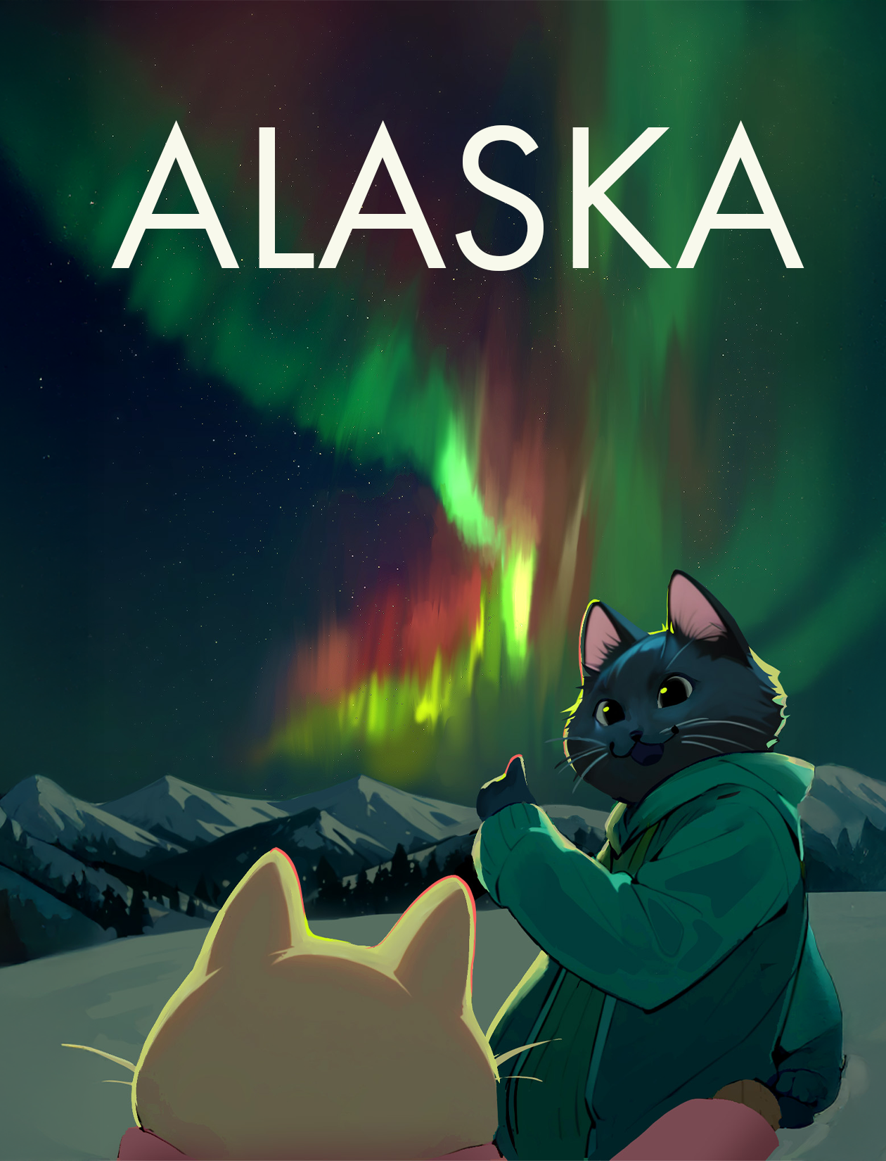 Cat and Auroras