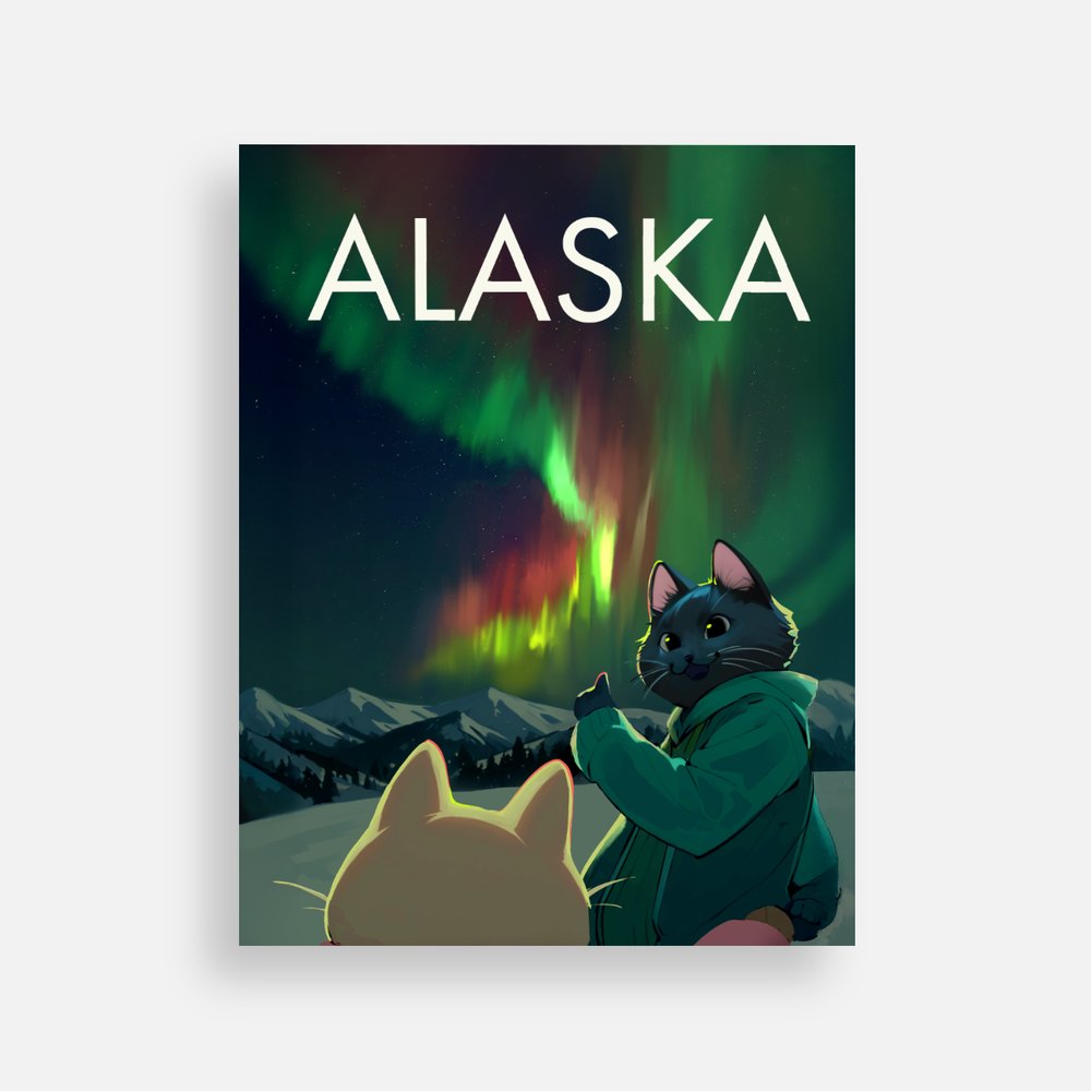 Cat and Auroras