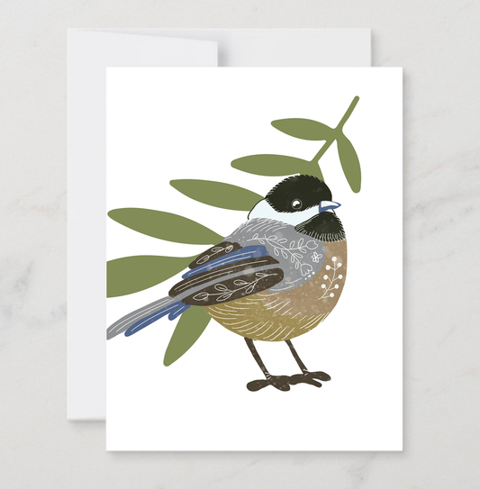 Chickadee Leaf Card
