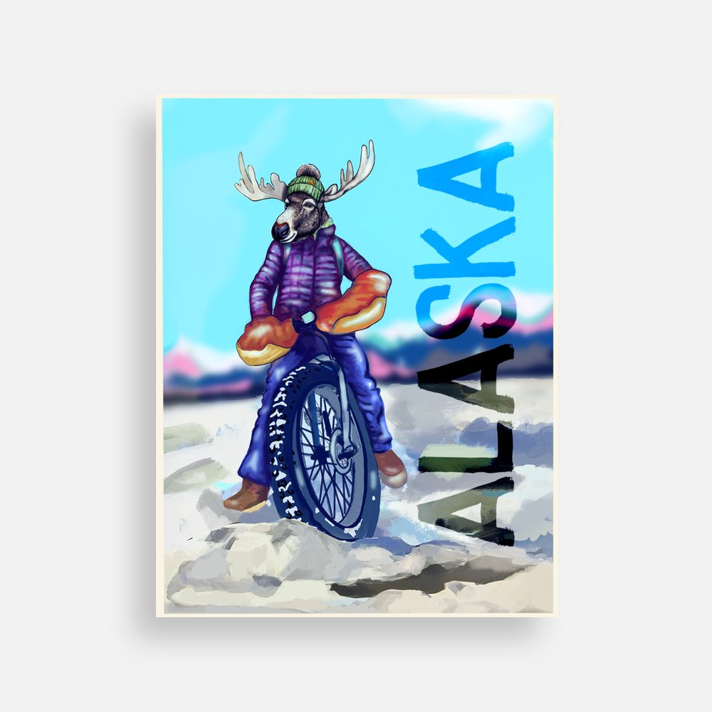 Moose biking Alaska Vacation