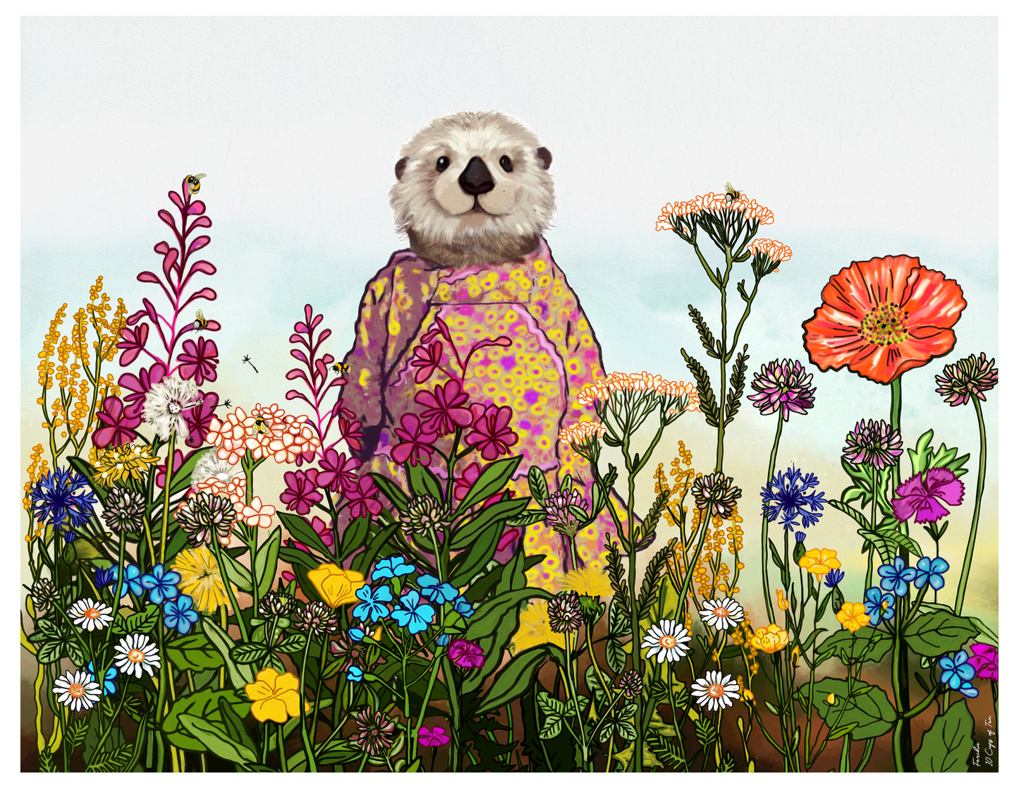 Otter in meadow