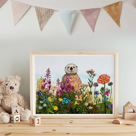 Otter in meadow