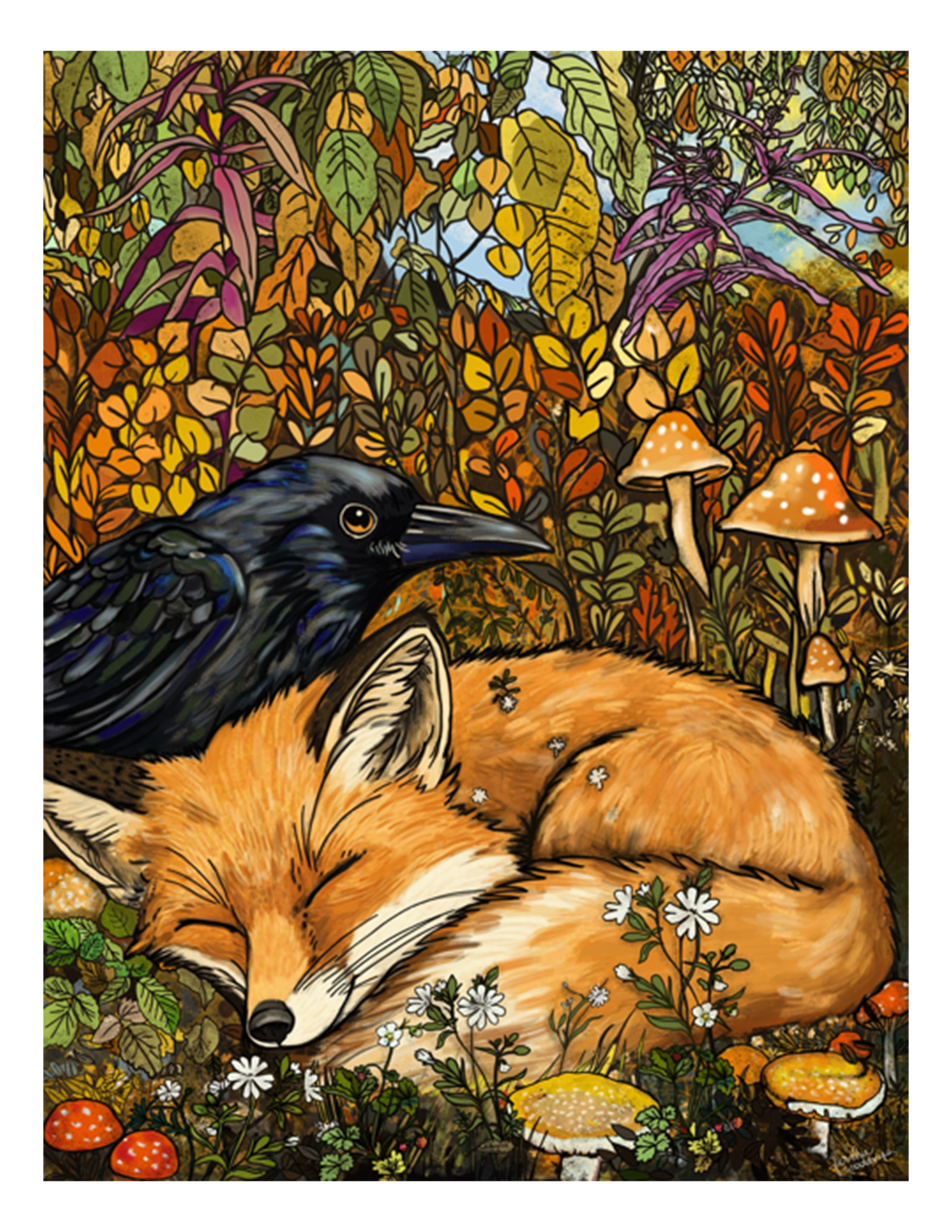 Fox and raven
