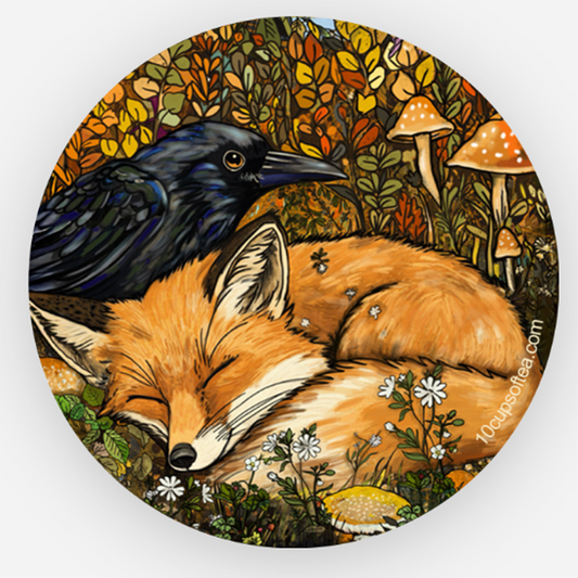 Fox and raven Sticker