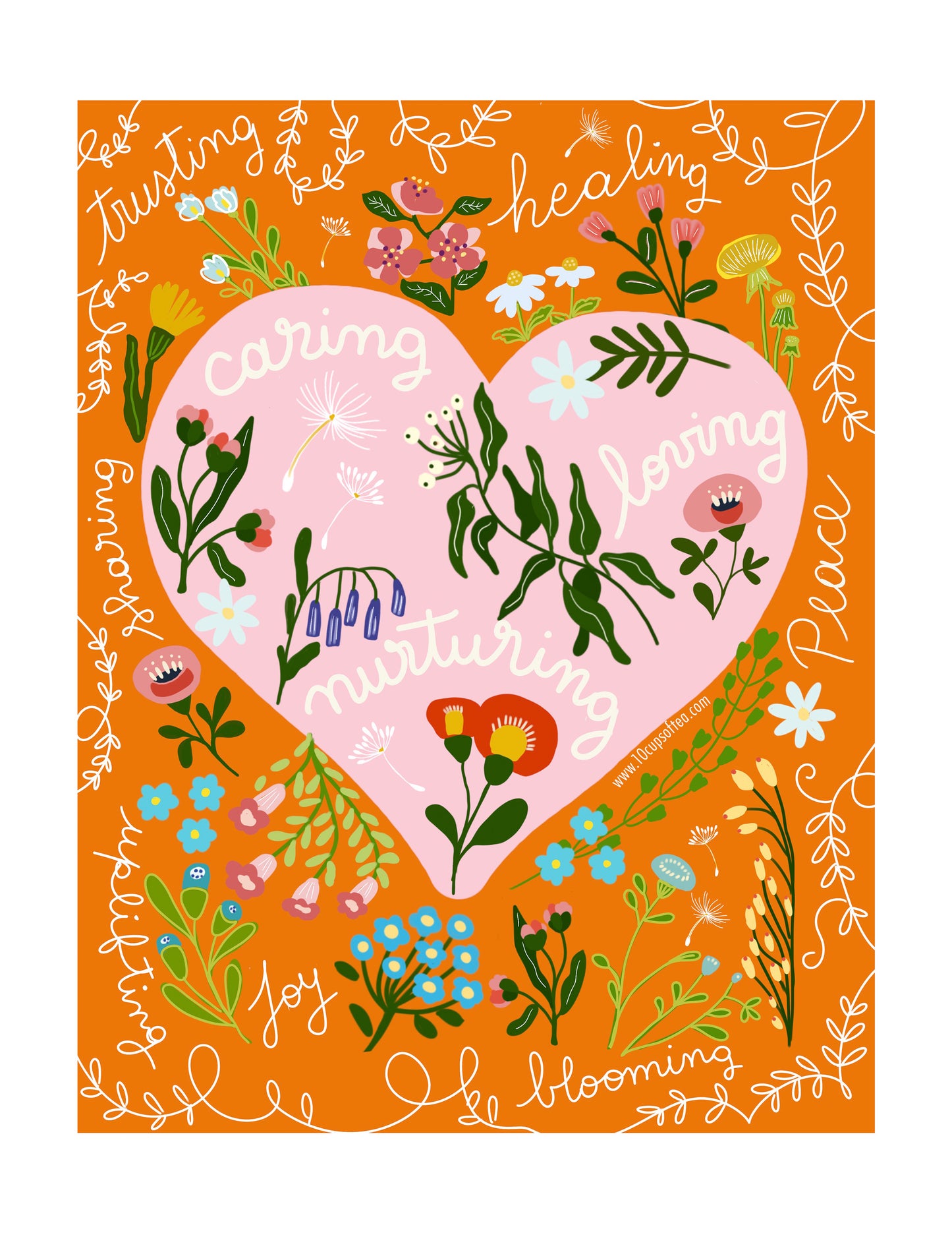 Orange Healing Hearts